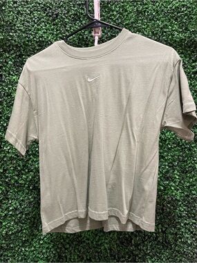 Nike Olive Green Small Swoosh Crewneck Tee